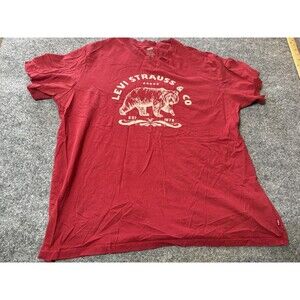Levi's Shirt Mens XL Red Bear Graphic Levi Strauss & Co Logo Standard Tee